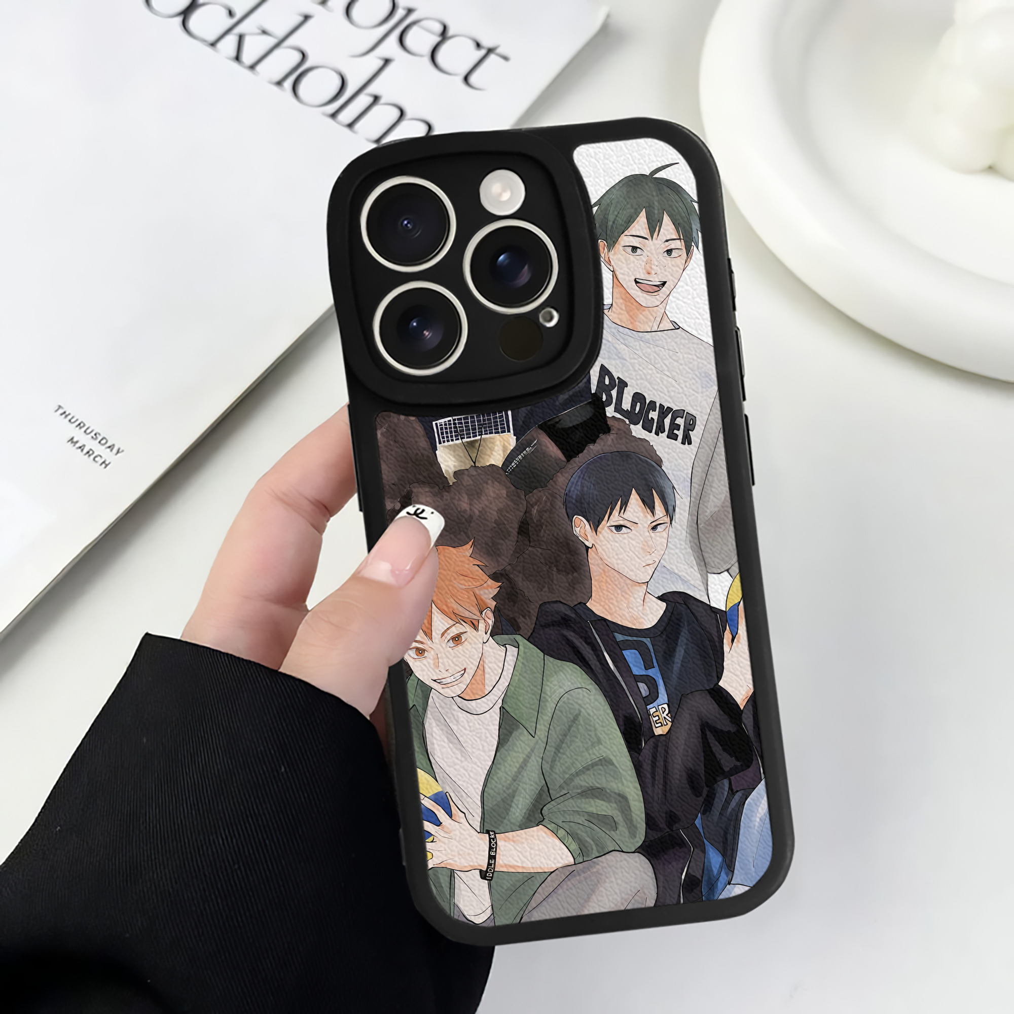 （画像用） ハイキュー!! Haikyu!! 【iPhone 16シリーズ対応】シリコンスマホケース（レザー調） 材質：シリコン